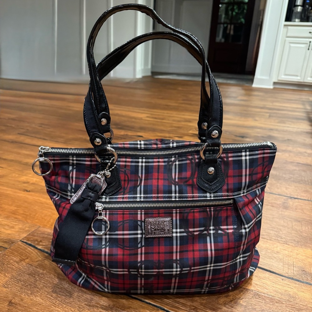 Coach Tartan Plaid Tote